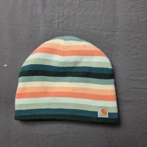 Carhartt Women's Striped Knit Hat Beanie Fleece Lined Multicolor One Size
